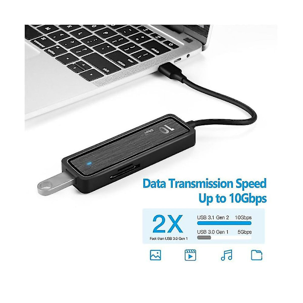 10gbps Type C - USB 3.2 -sovitin, kannettava nopea siirto 6 in 1
