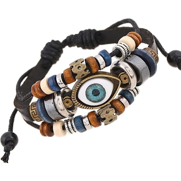 National Style Evil Eye Armbånd Boho Vintage Perle Armbånd, Sort