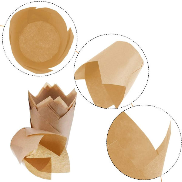 200 stk. Tulipan Bageforme, Ovn Kagekopper, Bagepapir