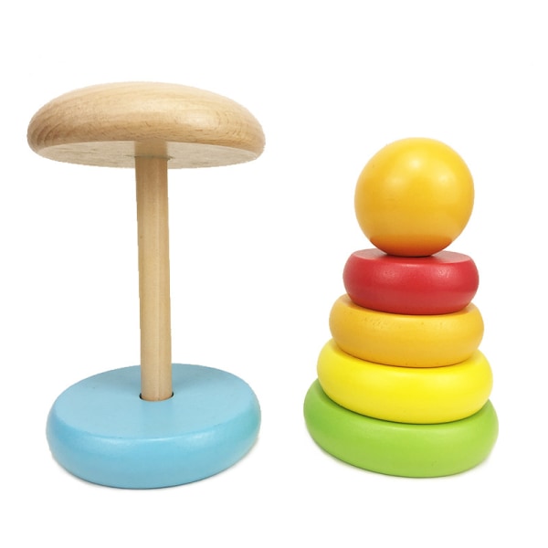 Överlägg Barn Pussel Toy Tower Rainbow Halsband Baby Child