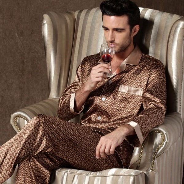 Herr designerpyjamas för män Nattkläder långärmade sovtröjor