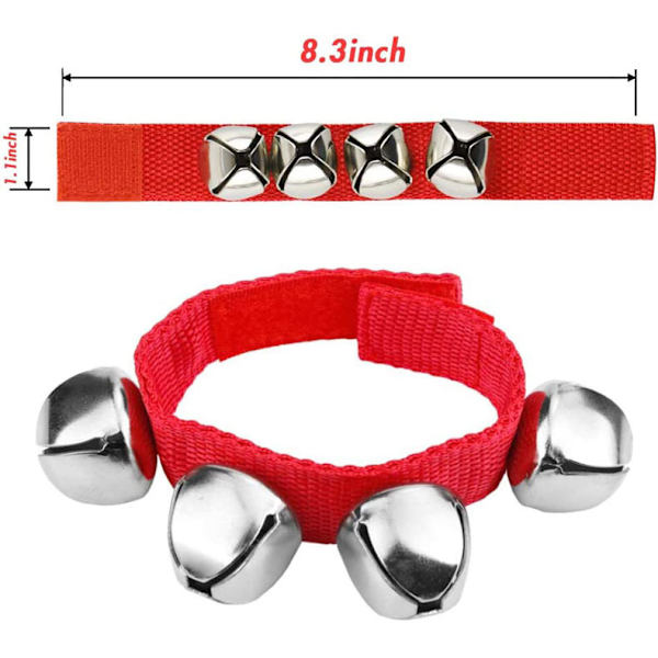 Håndleds-Klokker, 2 stk. Flerfarvede Håndleds-Armbånd Jingle Bells