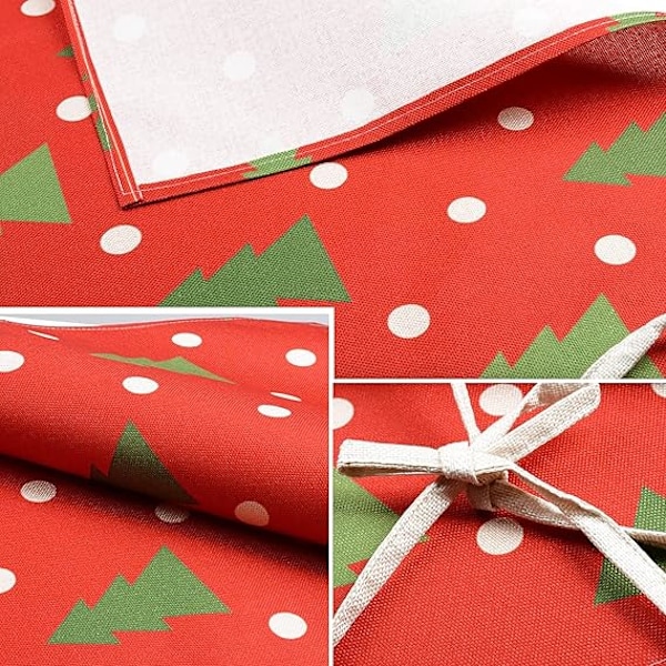 1 st Jul Köksförkläde (Röd-Gran) Rött God Jul Förkläde Nyhet Klassiska Linneförkläden Justerbar Nacke Gåva D