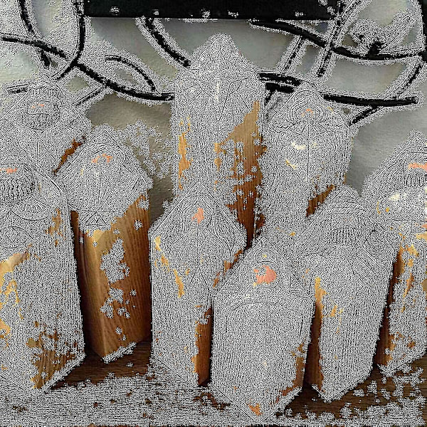 9 stk. Heaven Nativity Pillar Statuer Sæt Resin Håndværk Træ Samleobjekter Figurer Til Hjemmeindretning Kirke