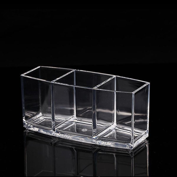 Makeup borsthållare Organizer Clear Cosmetic Brushes Container Storage 3 Slots - Perfekt för fåfänga