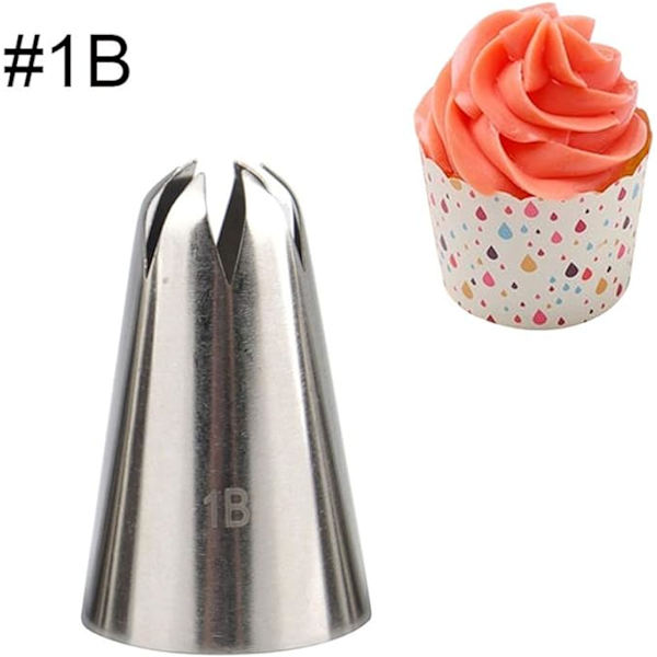3 stykker rustfritt stål sprøytetips for kakedekorering