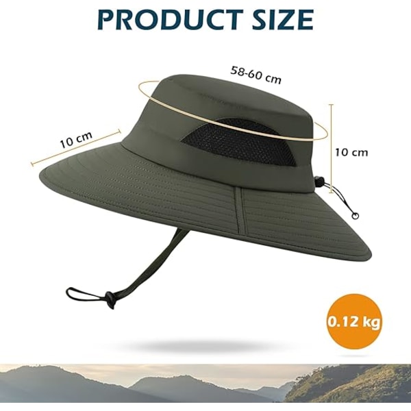 Solhat Mænd Kvinder Foldbar Bred Skygge Hat Outdoor Bucket Hat