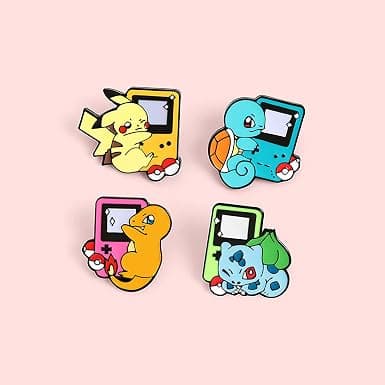 4 stk. Pocket Monster Lille Ilddrage Anime Søde Emblemer