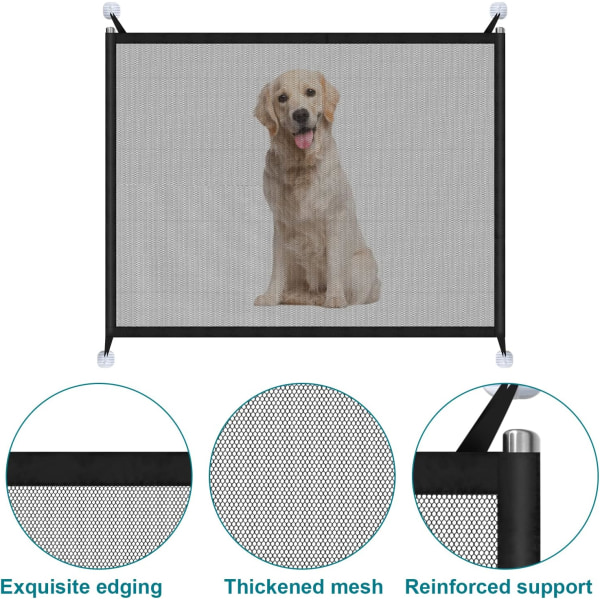 1 stk Svart 110 x 72 cm Hundegjerde Bærbar Folding Barriere