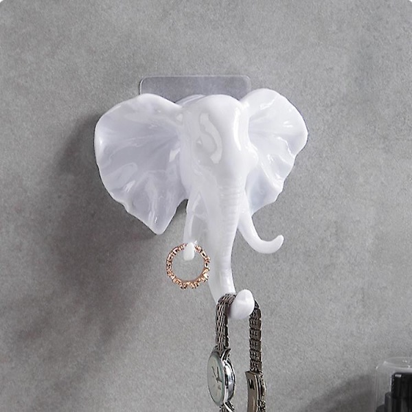 2 stk. Sorte dyreformede vægkrog Dyrekrog Nøgle Sort Elefant Resin Materiale