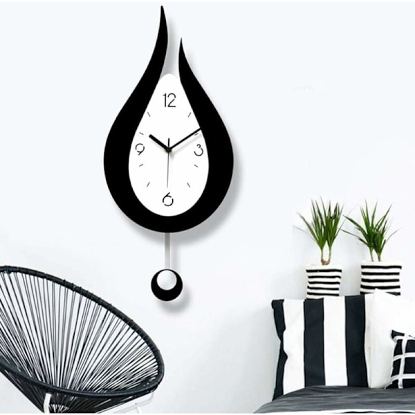 Xintang Tyst Väggklocka Vattendroppe Pendelklocka Modern Design