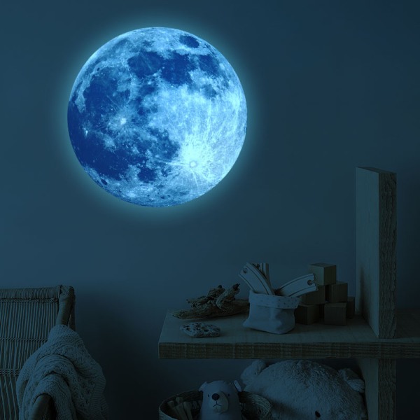 Luminous Moon väggdekal för barnrumsdekoration
