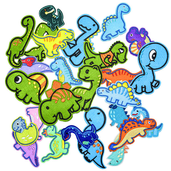 26 stk. Dinosaur Brodererede Patches, Søde Dinosaur Jern-På/Sy-På