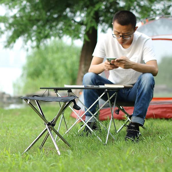 1 stk (Sort) Bærbar Campingstol, Foldbar Campingstol