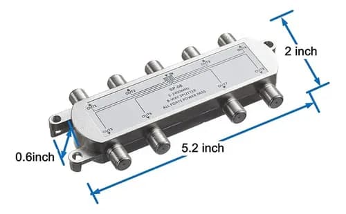 8-vejs Digital Koaksialt Kabelsplitter, 5-2400 Mhz
