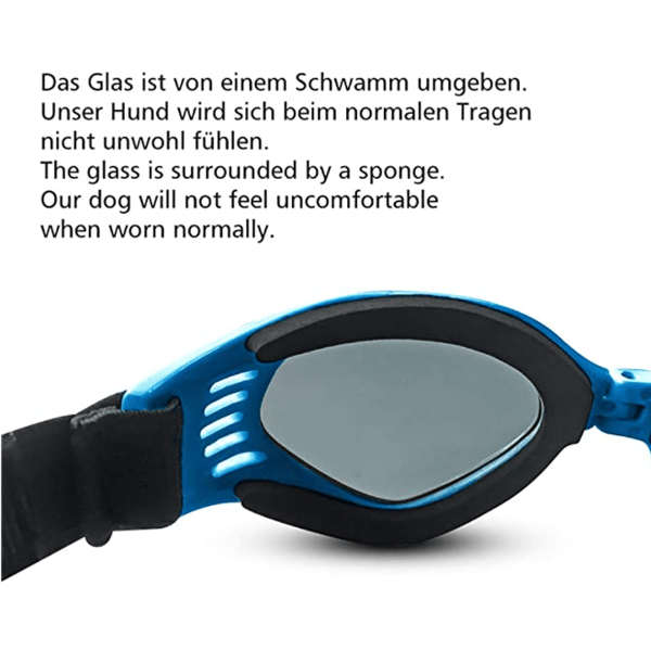 Hunde Solbriller - Justerbar UV Solbrille Stropp - Vanntett