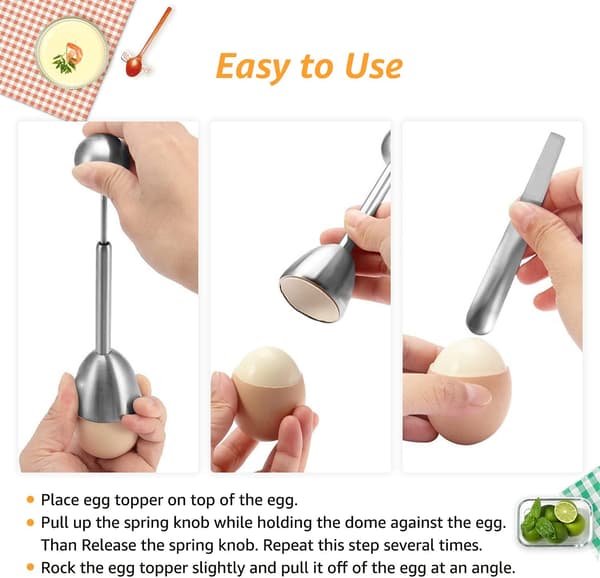 Egg Cutter i Rustfritt Stål, Eggverktøy, Egg Skallåpner, Skall