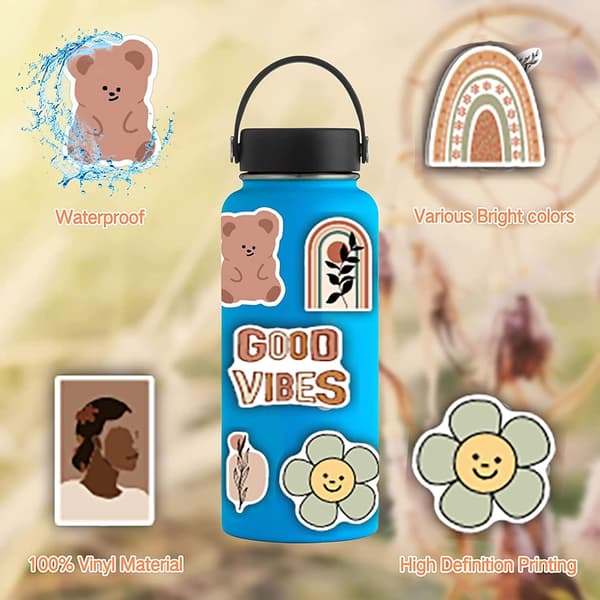 Boho Stickers 120 stk., Minimalistisk Æstetisk Abstrakt Linje