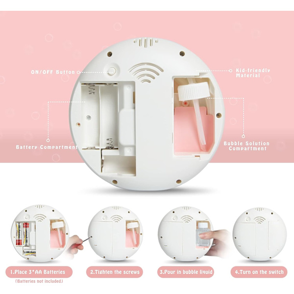 Panacare Automatisk Bubbelmaskin, Bubbelblåsare Leksak för Barn 3 4