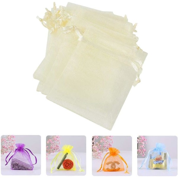 Organza-pussukat 100 kpl Laventelisäkeet 7 x 9cm Vetolangalla