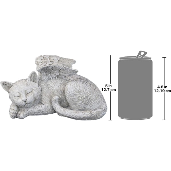 Design Toscano Minnesmerke Katt Dyr Engel Statue Æres Gravstein,