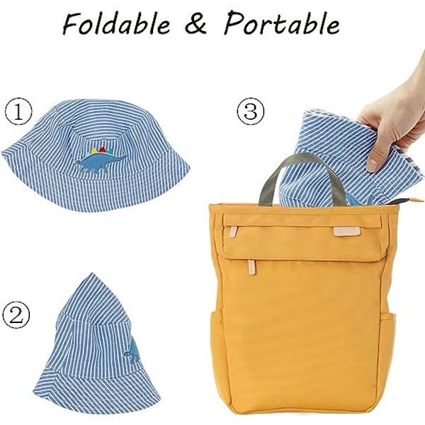 Barn Solhatt (52CM), Baby Strandhatt Pojk Flicka Fiskehatt, Bomull