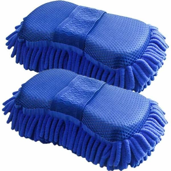 2 stk. Mikrofiber Chenille Bilsvamp Mikrofiber Vaskehandske Ab