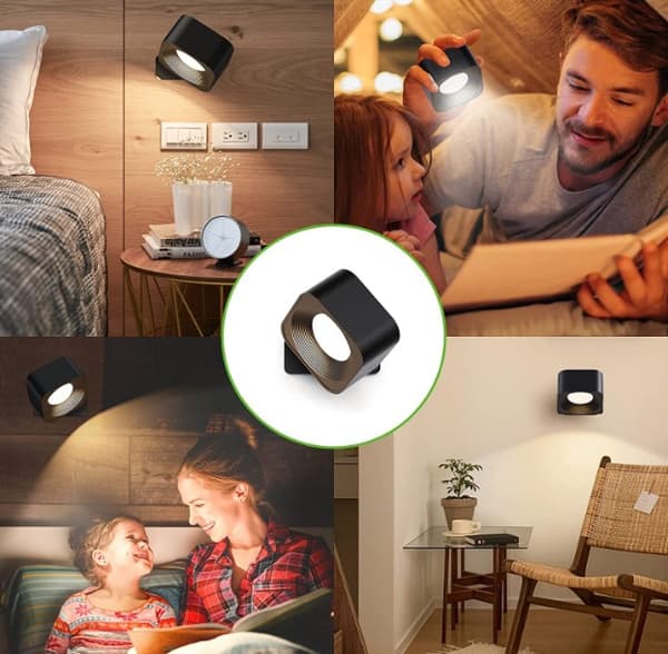 USB-ladbare vegglampe LED hode-seng-boklys