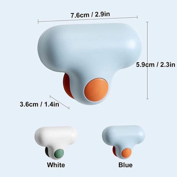 Mini Silikon T-Formet Speilvasker, Glassrenser (Hvit)