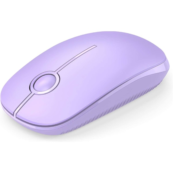 Trådløs Mus, 2.4G Slank Bærbar Computermus med Nano-modtager til Notebook, PC, Laptop, Computer (Lyselilla)