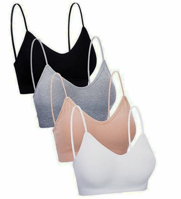 4 stk (L) Camisole BH med polstring for kvinner