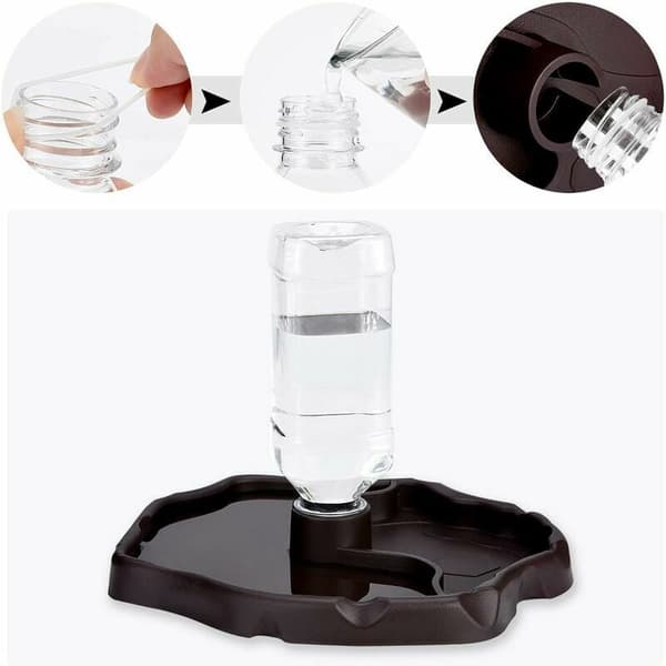 Reptil Vanddispenser, 2 i 1 Anti-Overflow Foderdispenser Skål