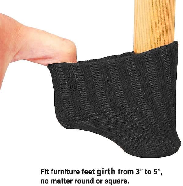24 st stolsbensstrumpor med filtdynor, högelastiska stickade möbelstrumpor med dubbla