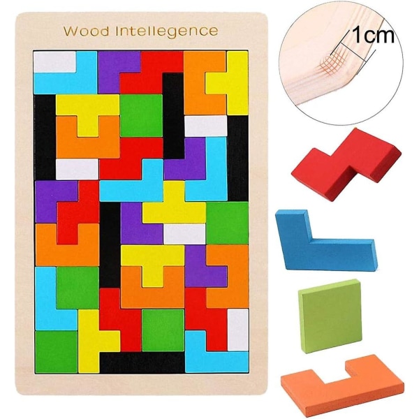 Wooden Puzzle Toy with 40 Pieces, Mental IQ Brain Teaser, Educational Puzzle Toy, Suitable for Children 4, 5, 6 and 7 Years Old