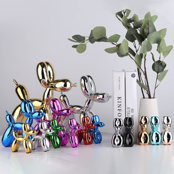 Shiny Electroplating Ballon Dog Statue Samleobjekter Figurer