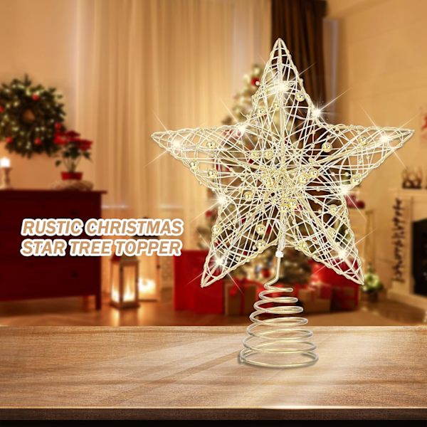 Julgrans Toppstjärna Julgrans Toppstjärna Med LED-Strängljus Glitter Julgrans Toppstjärna Lampa Fo