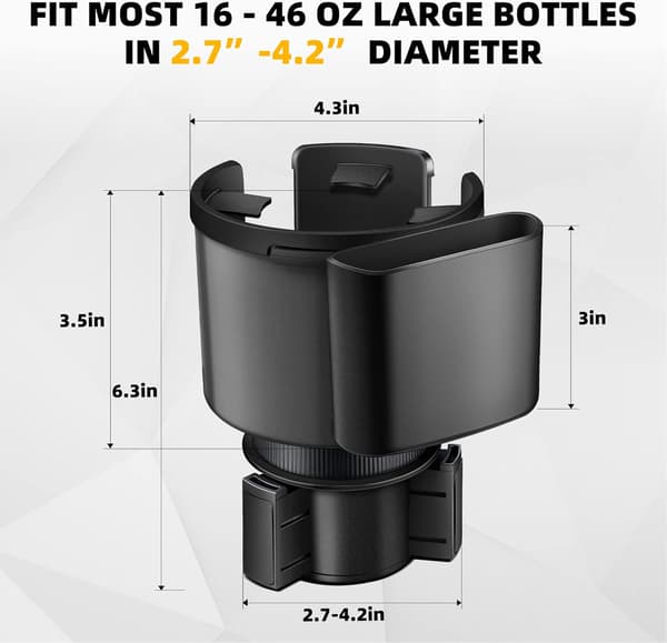 Bil Koppholder Utvider, Koppholder Forlenger Adapter for Bil (16-46 OZ)