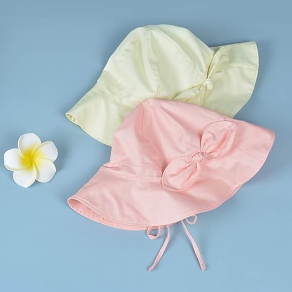 Lys rosa sommerhatt for gutter og jenter - 0-6 år gammel sol