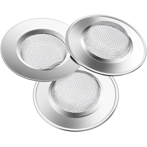 3 stk. Håndvaskfilter 3 tommer Rustfrit Stål Aftapningsfilter til