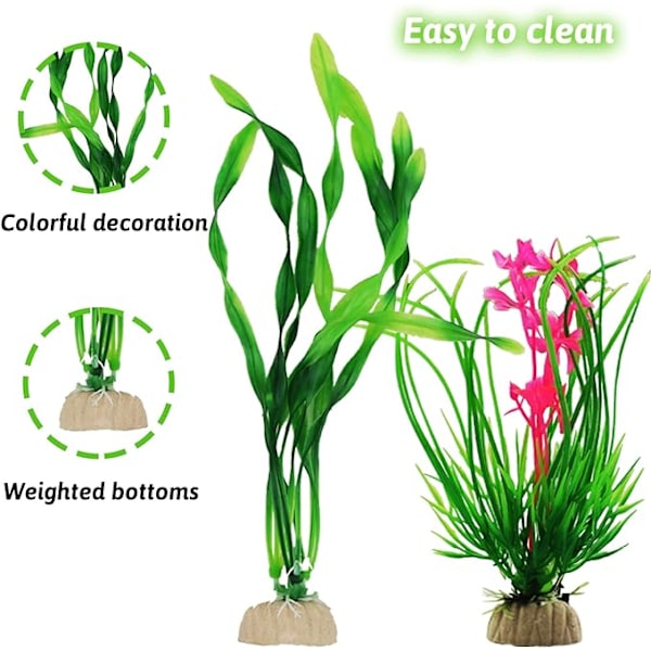10 stk Akvarium Dekorative Planter Grønne Planter Kunstige