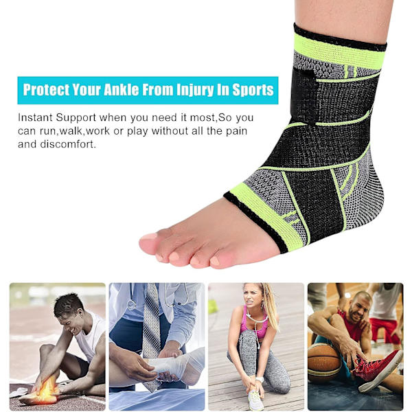 Ankelskydd, 2-pack, Elastiskt Kompressionsstöd för Ligament