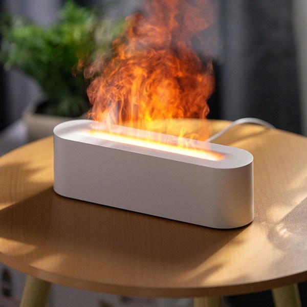 Aromaterapi Diffuser og Luftfukter, 3-i-1 Flamme Aroma Diffuser, Olje Diffuser