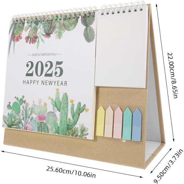 2025 Kalender Kontortilbehør Romdekor Kontor Desk Dekor Engelsk Multifunksjon Memo Side Daglig Planlegger Engelsk