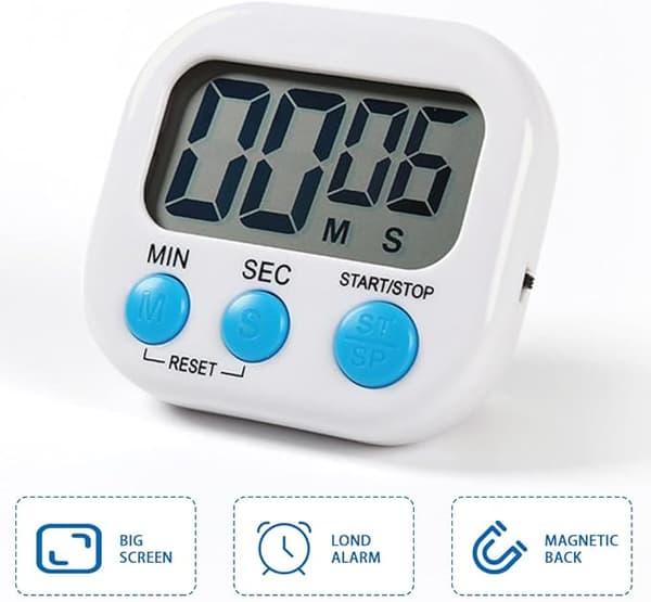 Magnetisk Køkken Timer med Stor LCD Skærm, Timer til