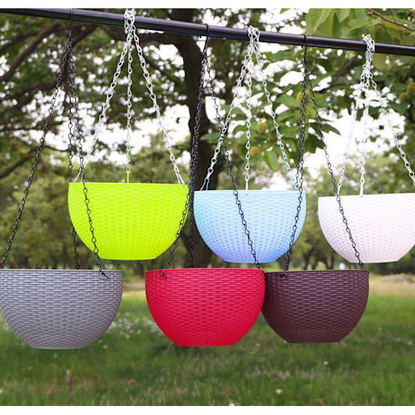 2 st Hängande Plastblomkruka Självbevattnande Korg Växtkruka
