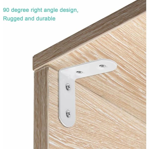 12-pack rostfria hörnfästen 40 x 40 mm för montering av trä