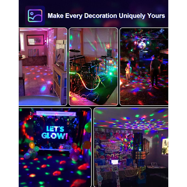 Lydaktiveret Partylys med Fjernbetjening DJ-Belysning, Discokugle Strobe Lampe 7 Tilstande Scene Lys til Hjemmet