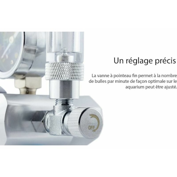 CO2-trykreduktion, akvarietrykregulator, fiskebeholder med
