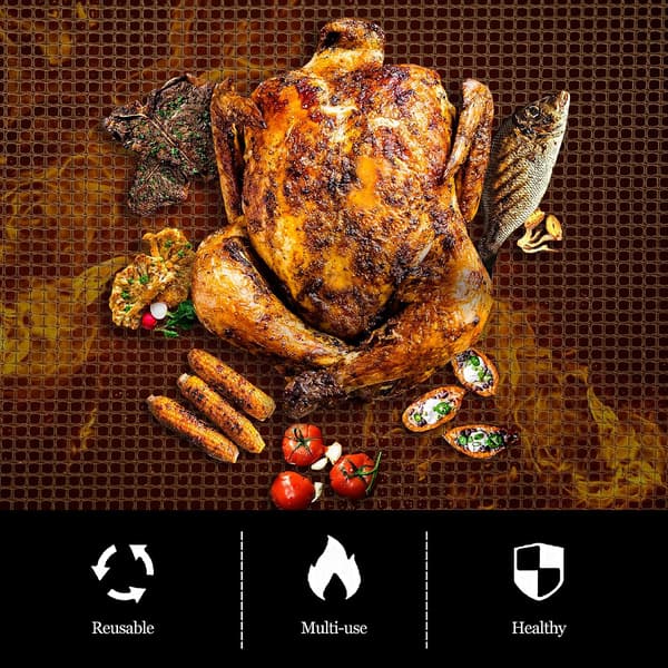 Sæt med 5 Grillmadningsmåtter Rektangulær Grill Plancha Måtte