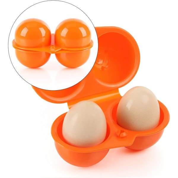 2 st (Orange+Blå) Bärbar Äggförvaringslåda Äggskydd